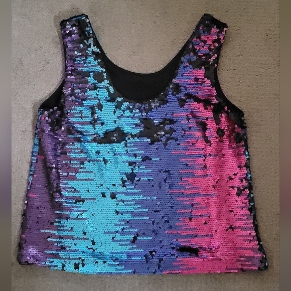 Sugar Lips Multi Color Sequin Lined Mermaid  Tank - Picture 6 of 15